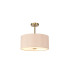 Baymont Antique Brass 5 Light E27 Semi Flush With 40cm x 18cm Dual Faux Silk Shade Antique Gold/Ruby-1