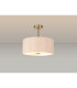 Baymont Antique Brass 5 Light E27 Semi Flush With 40cm x 18cm Dual Faux Silk Shade Antique Gold/Ruby-2