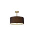 Baymont Antique Brass 5 Light E27 Semi Flush With 40cm x 18cm Faux Silk Shade Black/White Laminate-1