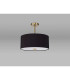 Baymont Antique Brass 5 Light E27 Semi Flush With 40cm x 18cm Dual Faux Silk Shade Black/Green Olive-13
