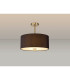Baymont Antique Brass 5 Light E27 Semi Flush With 40cm x 18cm Faux Silk Shade Black/White Laminate-2
