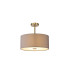 Baymont Antique Brass 5 Light E27 Semi Flush With 40cm x 18cm Faux Silk Shade Grey/White Laminate-1