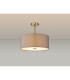 Baymont Antique Brass 5 Light E27 Semi Flush With 40cm x 18cm Faux Silk Shade Grey/White Laminate-2