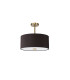 Baymont Antique Brass 5 Light E27 Semi Flush With 40cm x 18cm Faux Silk Shade Black/White Laminate-4
