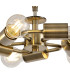 Baymont Antique Brass 5 Light E27 Semi Flush With 40cm x 18cm Faux Silk Shade Black/White Laminate-7