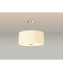 Baymont Satin Nickel 5 Light E27 Semi Flush With 40cm Faux Silk Shade Ivory Pearl/White Laminate-2