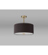 Baymont Antique Brass 5 Light E27 Semi Flush With 40cm x 18cm Faux Silk Shade Black/White Laminate-13