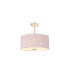 Baymont Satin Nickel 5 Light E27 Semi Flush With 40cm Dual Faux Silk Shade Taupe/Halo Gold-1