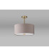 Baymont Antique Brass 5 Light E27 Semi Flush With 40cm x 18cm Faux Silk Shade Grey/White Laminate-13