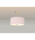 Baymont Satin Nickel 5 Light E27 Semi Flush With 40cm Dual Faux Silk Shade Taupe/Halo Gold-2