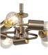 Baymont Satin Nickel 5 Light E27 Semi Flush With 40cm Faux Silk Shade Ivory Pearl/White Laminate-7