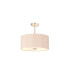 Baymont Satin Nickel 5 Light E27 Semi Flush With 40cm Dual Faux Silk Shade Antique Gold/Ruby-1