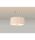 Baymont Satin Nickel 5 Light E27 Semi Flush With 40cm Dual Faux Silk Shade Antique Gold/Ruby-2