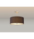Baymont Satin Nickel 5 Light E27 Semi Flush With 40cm Faux Silk Shade Black/White Laminate-2