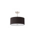 Baymont Satin Nickel 5 Light E27 Semi Flush With 40cm Faux Silk Shade Black/White Laminate-4