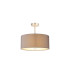 Baymont Satin Nickel 5 Light E27 Semi Flush With 40cm Faux Silk Shade Grey/White Laminate-1