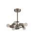 Baymont Satin Nickel 5 Light E27 Semi Flush With 40cm Faux Silk Shade Grey/White Laminate-5