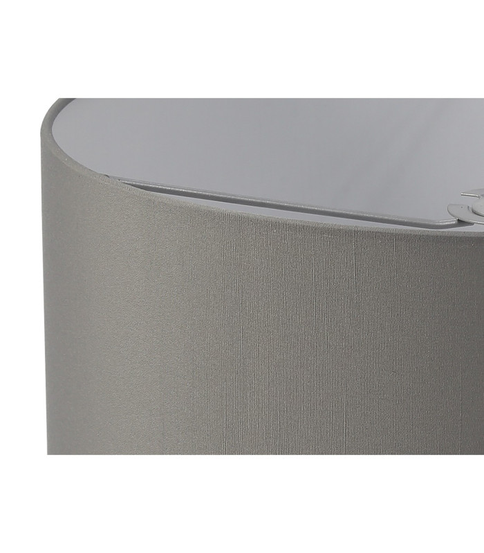 Baymont Satin Nickel 5 Light E27 Semi Flush With 40cm Faux Silk Shade Grey/White Laminate-9