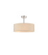 Baymont Polished Chrome 5 Light E27 Semi Flush Fixture With 45cm x 15cm Faux Silk Shade Ivory Pearl/White Laminate-1