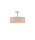 Baymont Polished Chrome 5 Light E27 Semi Flush Fixture With 45cm x 15cm Dual Faux Silk Shade Nude Beige/Moonlight-1