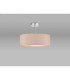 Baymont Polished Chrome 5 Light E27 Semi Flush Fixture With 45cm x 15cm Dual Faux Silk Shade Nude Beige/Moonlight-2