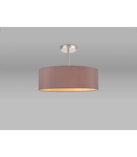 Baymont Polished Chrome 5 Light E27 Semi Flush Fixture With 45cm x 15cm Dual Faux Silk Shade Taupe/Halo Gold-2