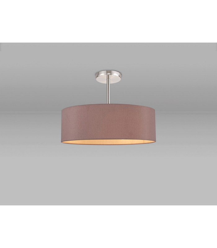 Baymont Polished Chrome 5 Light E27 Semi Flush Fixture With 45cm x 15cm Dual Faux Silk Shade Taupe/Halo Gold-2