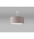 Baymont Satin Nickel 5 Light E27 Semi Flush With 40cm Faux Silk Shade Grey/White Laminate-13