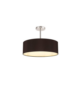 Baymont Polished Chrome 5 Light E27 Semi Flush Fixture With 45cm x 15cm Faux Silk Shade Black-1