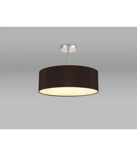 Baymont Polished Chrome 5 Light E27 Semi Flush Fixture With 45cm x 15cm Faux Silk Shade Black-2