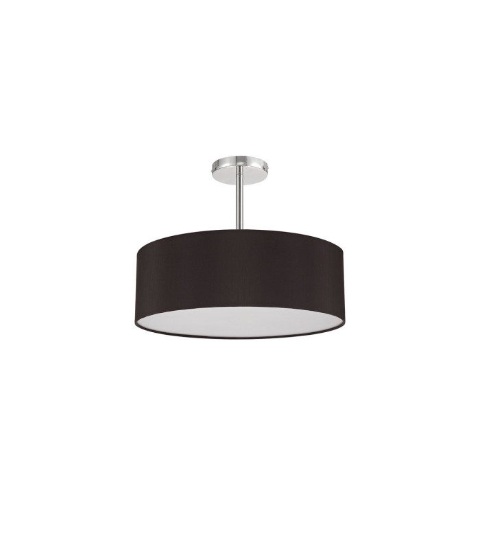 Baymont Polished Chrome 5 Light E27 Semi Flush Fixture With 45cm x 15cm Faux Silk Shade Black-4