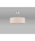 Baymont Polished Chrome 5 Light E27 Semi Flush Fixture With 45cm x 15cm Dual Faux Silk Shade Nude Beige/Moonlight-11