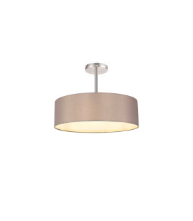 Baymont Polished Chrome 5 Light E27 Semi Flush Fixture With 45cm x 15cm Faux Silk Shade Grey-1