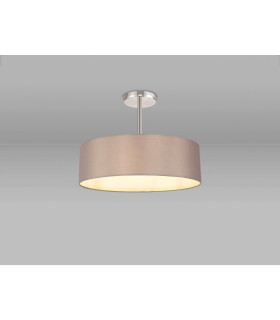 Baymont Polished Chrome 5 Light E27 Semi Flush Fixture With 45cm x 15cm Faux Silk Shade Grey-2