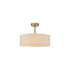 Baymont Antique Brass 5 Light E27 Semi Flush Fixture With 45cm x 15cm Faux Silk Shade Ivory Pearl/White Laminate-1