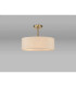 Baymont Antique Brass 5 Light E27 Semi Flush Fixture With 45cm x 15cm Faux Silk Shade Ivory Pearl/White Laminate-2