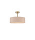 Baymont Antique Brass 5 Light E27 Semi Flush Fixture With 45cm x 15cm Dual Faux Silk Shade Nude Beige/Moonlight-1