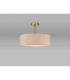 Baymont Antique Brass 5 Light E27 Semi Flush Fixture With 45cm x 15cm Dual Faux Silk Shade Nude Beige/Moonlight-2