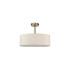 Baymont Antique Brass 5 Light E27 Semi Flush Fixture With 45cm x 15cm Faux Silk Shade Ivory Pearl/White Laminate-4
