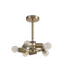 Baymont Antique Brass 5 Light E27 Semi Flush Fixture With 45cm x 15cm Faux Silk Shade Ivory Pearl/White Laminate-5