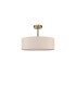 Baymont Antique Brass 5 Light E27 Semi Flush Fixture With 45cm x 15cm Dual Faux Silk Shade Nude Beige/Moonlight-4