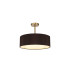Baymont Antique Brass 5 Light E27 Semi Flush Fixture With 45cm x 15cm Faux Silk Shade Black-1