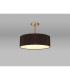 Baymont Antique Brass 5 Light E27 Semi Flush Fixture With 45cm x 15cm Faux Silk Shade Black-2