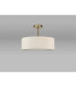 Baymont Antique Brass 5 Light E27 Semi Flush Fixture With 45cm x 15cm Faux Silk Shade Ivory Pearl/White Laminate-11