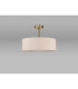Baymont Antique Brass 5 Light E27 Semi Flush Fixture With 45cm x 15cm Dual Faux Silk Shade Nude Beige/Moonlight-11