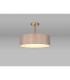 Baymont Antique Brass 5 Light E27 Semi Flush Fixture With 45cm x 15cm Faux Silk Shade Grey-2