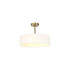 Baymont Antique Brass 5 Light E27 Semi Flush Fixture With 45cm x 15cm Faux Silk Shade White-1