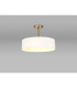 Baymont Antique Brass 5 Light E27 Semi Flush Fixture With 45cm x 15cm Faux Silk Shade White-2