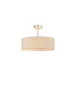 Baymont Satin Nickel 5 Light E27 Semi Flush Fixture With 45cm x 15cm Faux Silk Shade Ivory Pearl/White Laminate-1