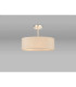 Baymont Satin Nickel 5 Light E27 Semi Flush Fixture With 45cm x 15cm Faux Silk Shade Ivory Pearl/White Laminate-2
